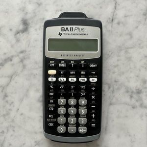 TEXAS INSTRUMENTS BAII Plus Calculator.  Impact-resistant cover
